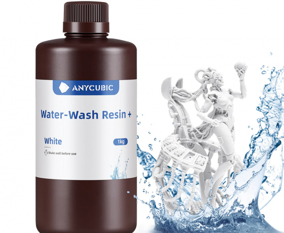 Фото 5 - Біла Смываемая водой Фотополимерная смола | Anycubic Water-Wash Resin+White 1кг