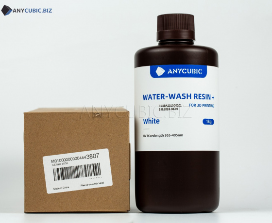 Фото 4 - Біла Смываемая водой Фотополимерная смола | Anycubic Water-Wash Resin+White 1кг