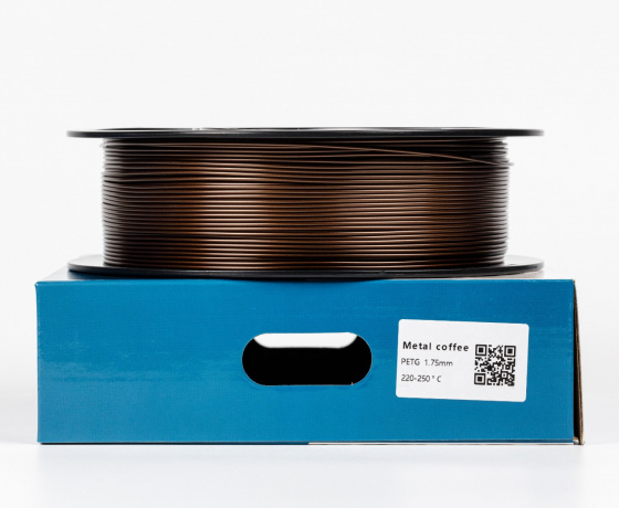 Фото 2 - Коричневий | Кавовий Металік PETG пластик для 3D принтера | PETG Filament Metal coffee 1кг | 1.75мм | 330м