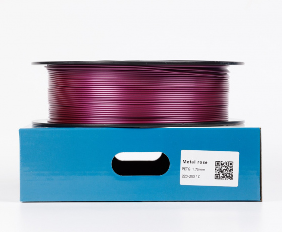 Фото 2 - Трояндовий Металік PETG пластик для 3D принтера | PETG Filament Metal rose 1кг | 1.75мм | 330м